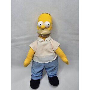 Vintage 1990 Homer Simpson 10” Plush Doll Toy Burger King Collectible Vinyl Head